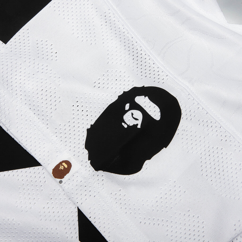Line Camo Jacquard Relaxed Fit Football Jersey - White - Image 4