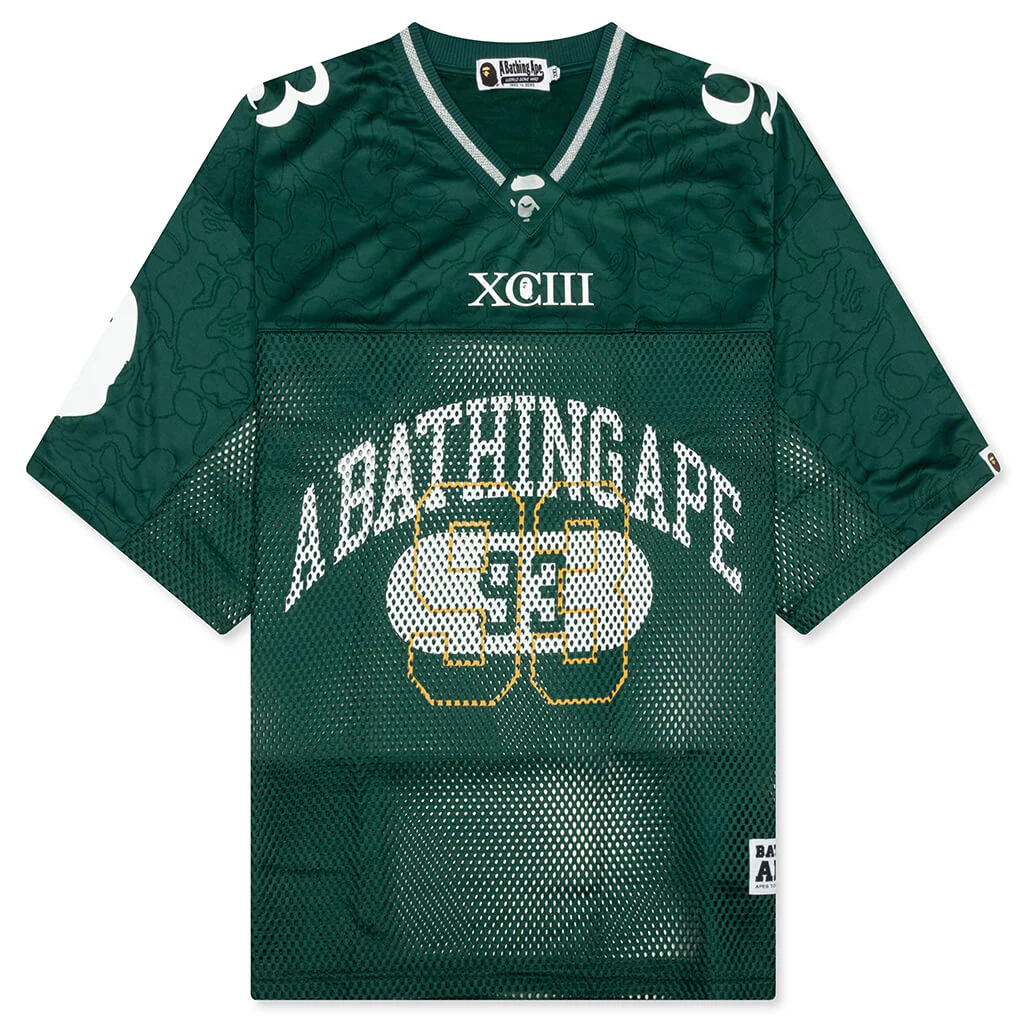 Line Camo Multi Logo Relaxed Fit Football Jersey - Green