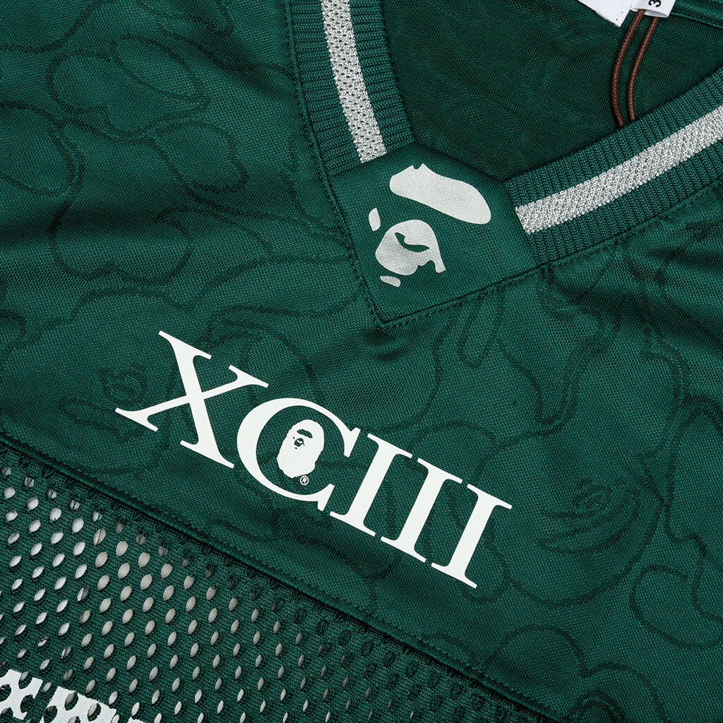 Line Camo Multi Logo Relaxed Fit Football Jersey - Green - Image 3