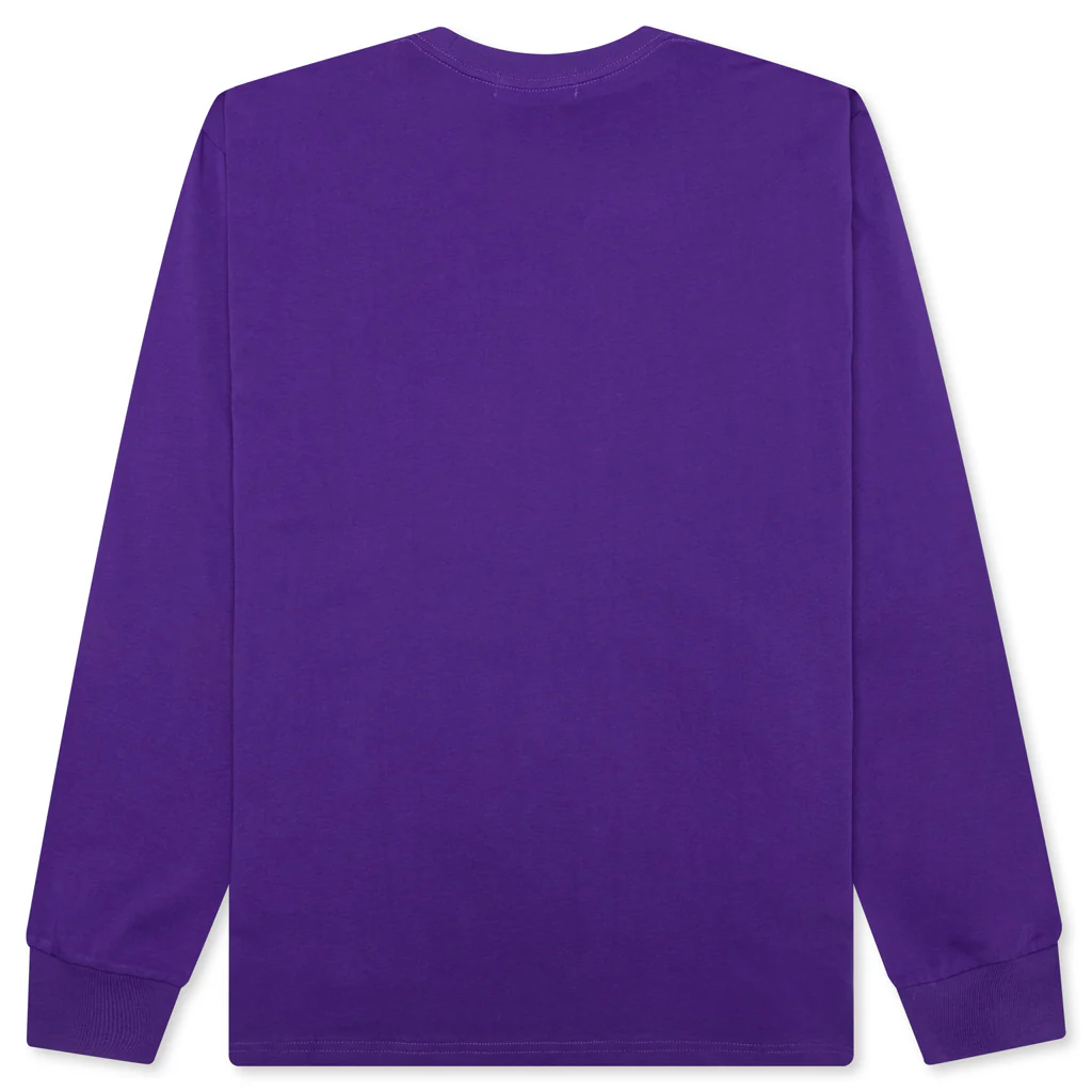 Marbling Camo Ape Head Relaxed Fit L/S Tee - Purple - Image 2