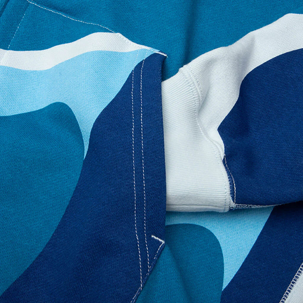 Mega Abc Camo Double Shark Relaxed Fit Full Zip Hoodie - Blue - Image 3