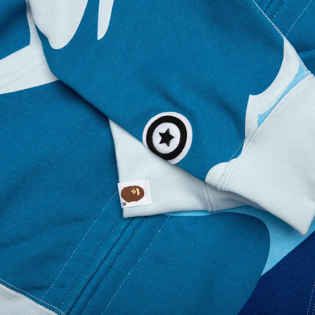 Mega Abc Camo Double Shark Relaxed Fit Full Zip Hoodie - Blue - Image 7