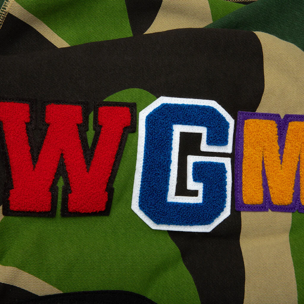 Mega Abc Camo Double Shark Relaxed Fit Full Zip Hoodie - Green - Image 5