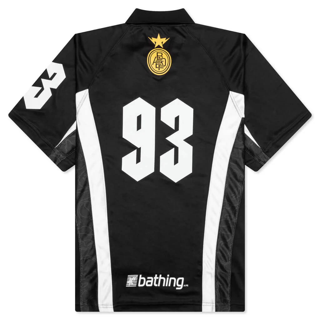 Multi Logo Relaxed Fit Soccer Jersey - Black - Image 2