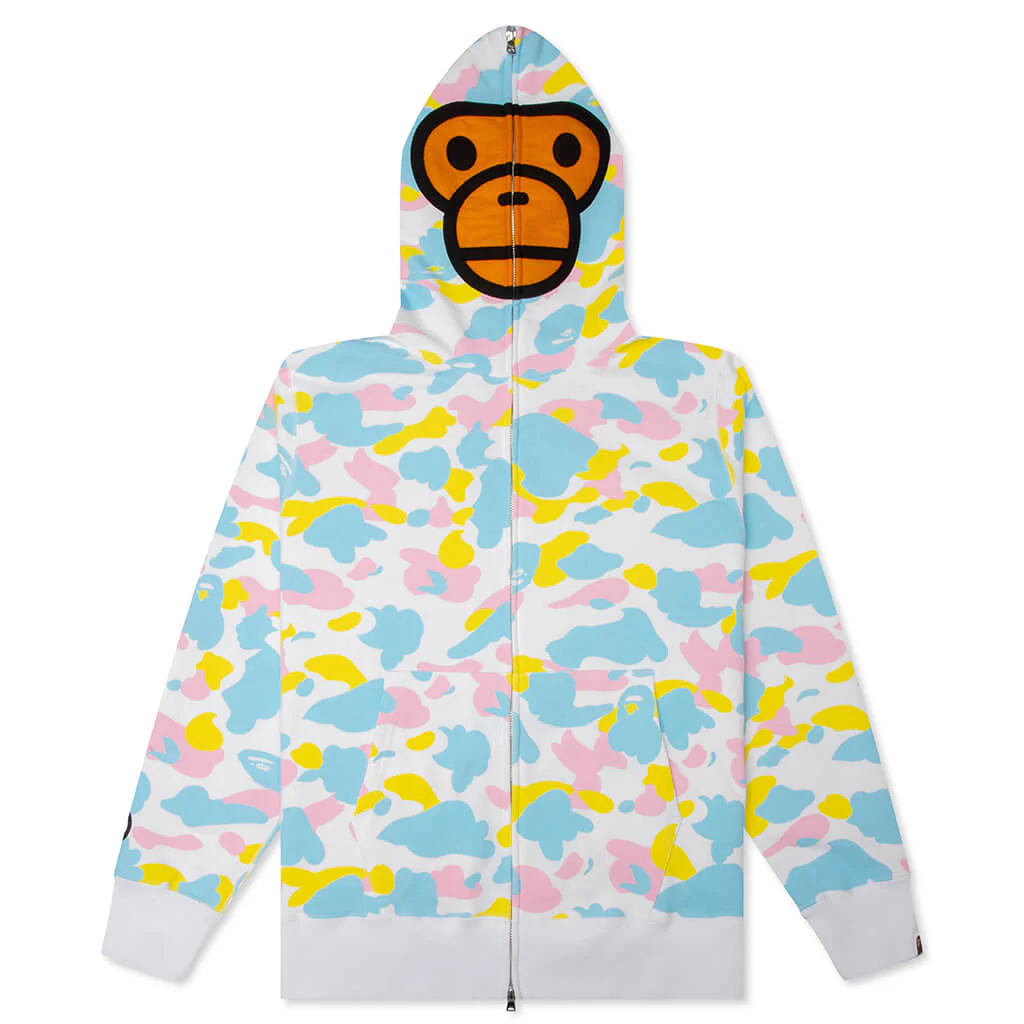 New Multi Camo Baby Milo Regular Fit Full Zip Hoodie - White