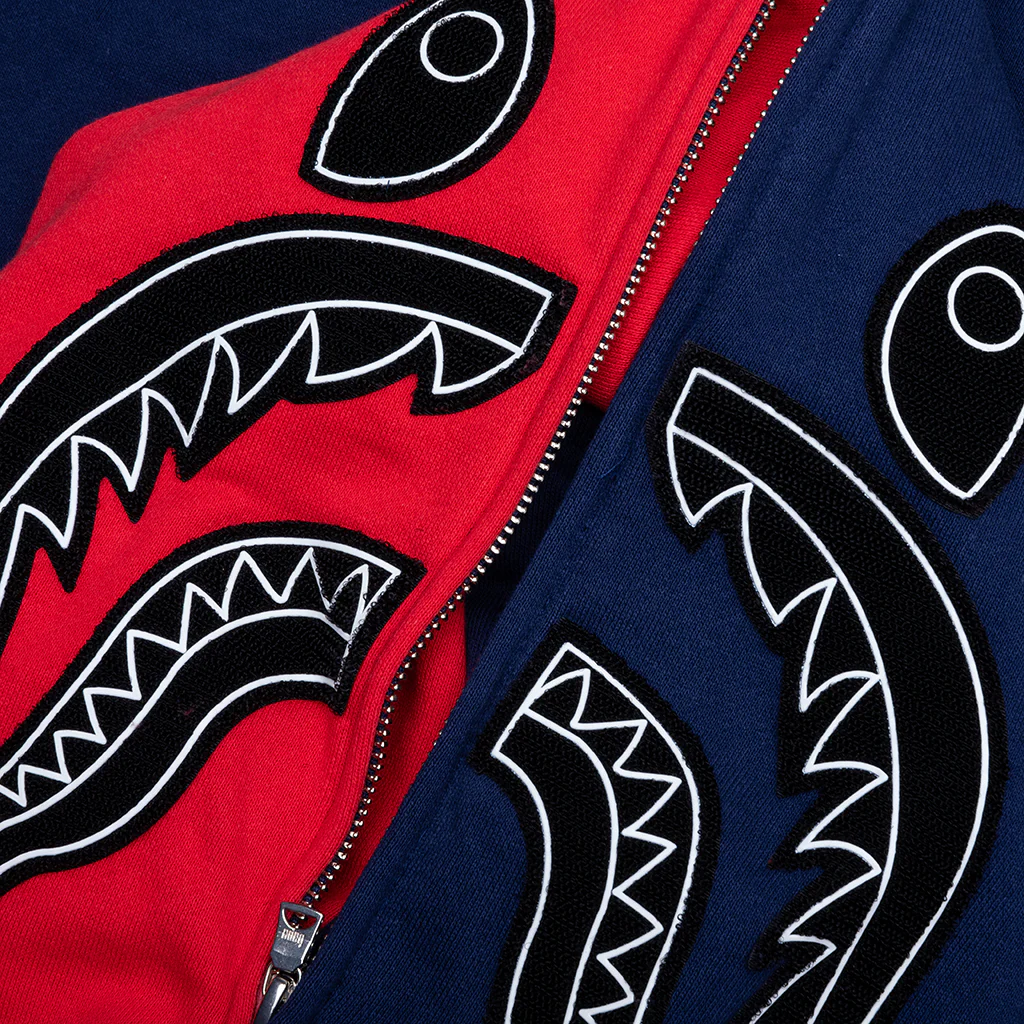 Shark Full Zip Hoodie UK - Navy - Image 3