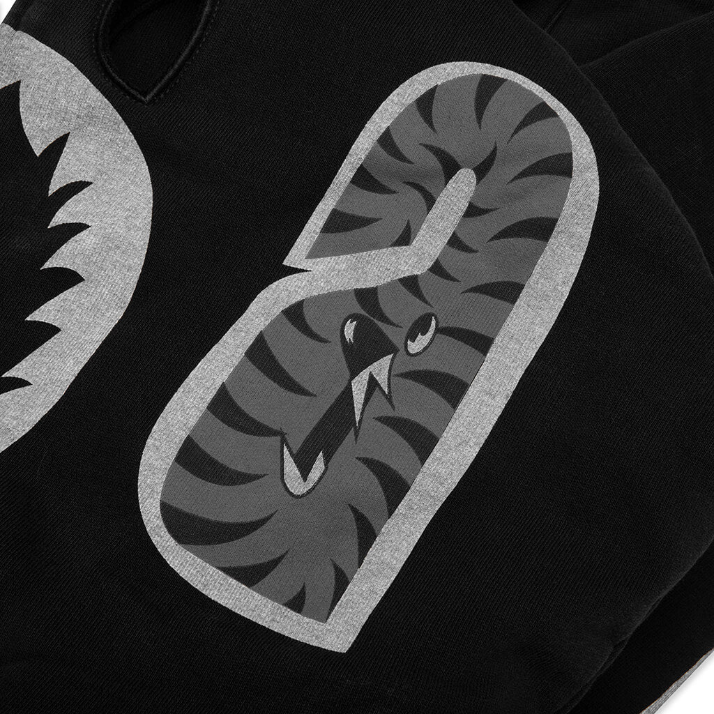 Skeleton Shark Heavy Washed Cropped Fit Full Zip Hoodie - Black - Image 7