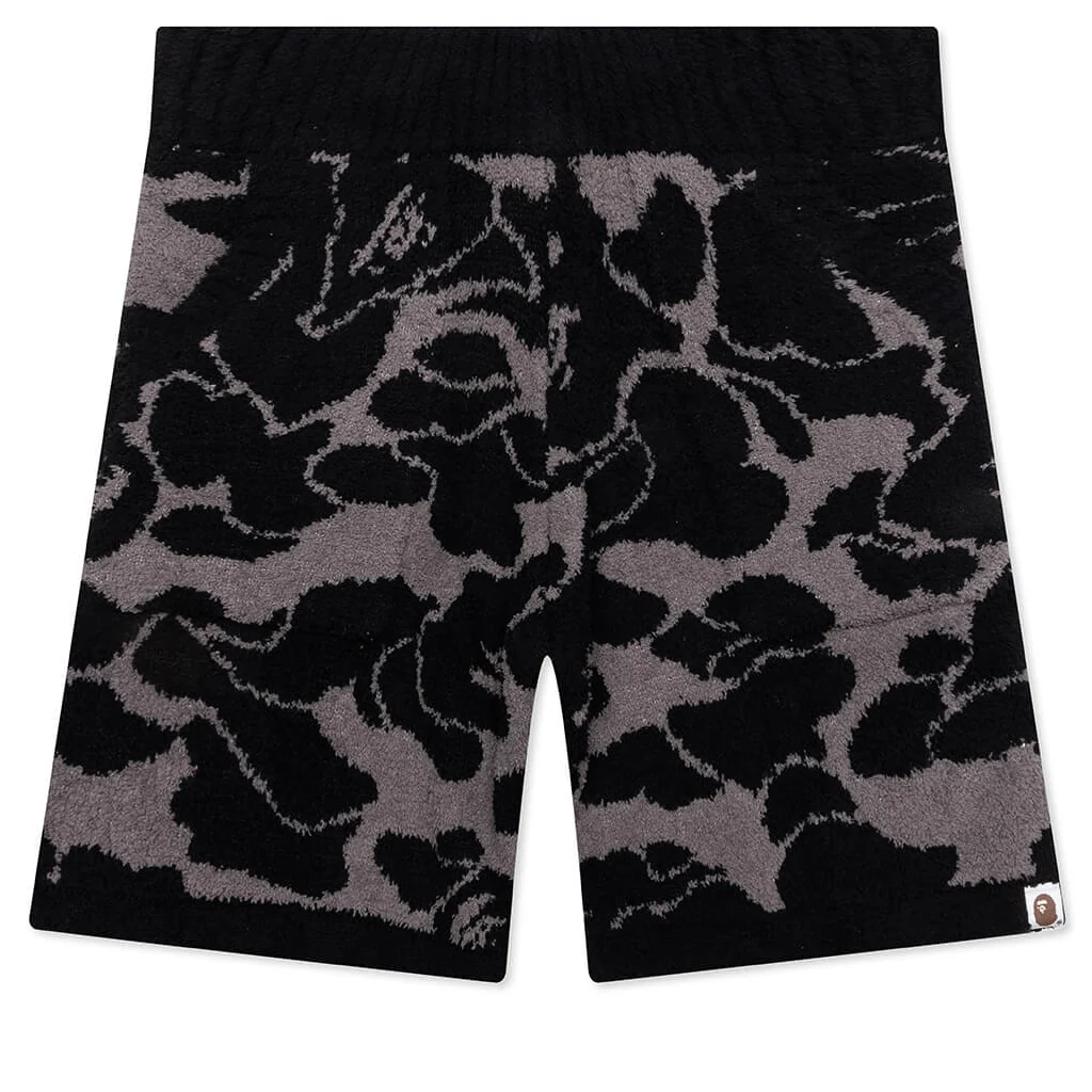 Solid ABC Jacquard Shorts - Black Camo