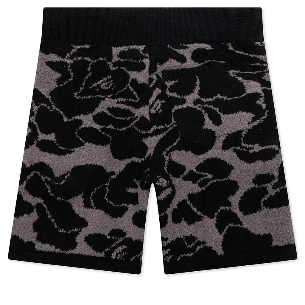 Solid ABC Jacquard Shorts - Black Camo - Image 2