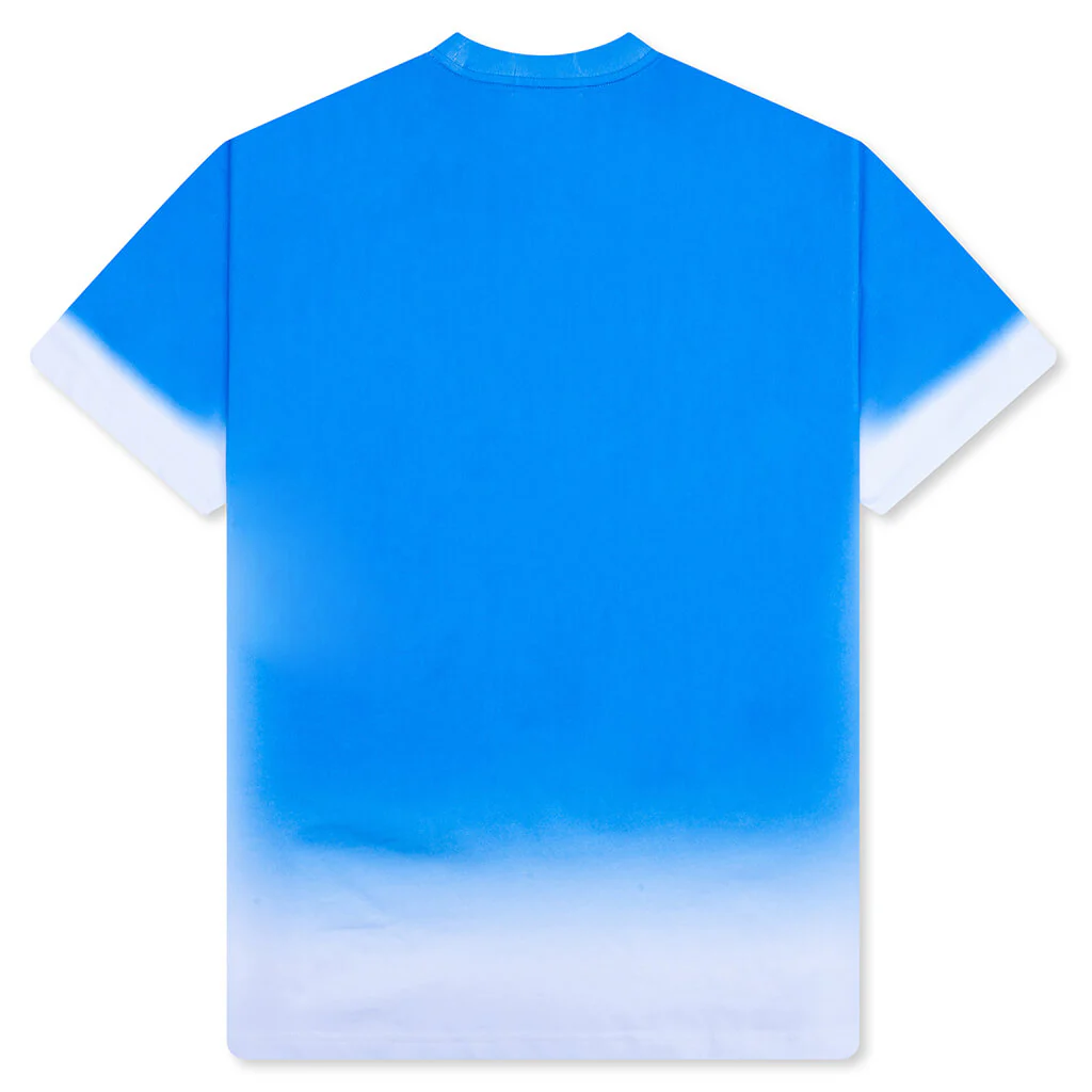 Spray Print Bathing Ape Logo Relaxed Fit Tee - Blue - Image 2