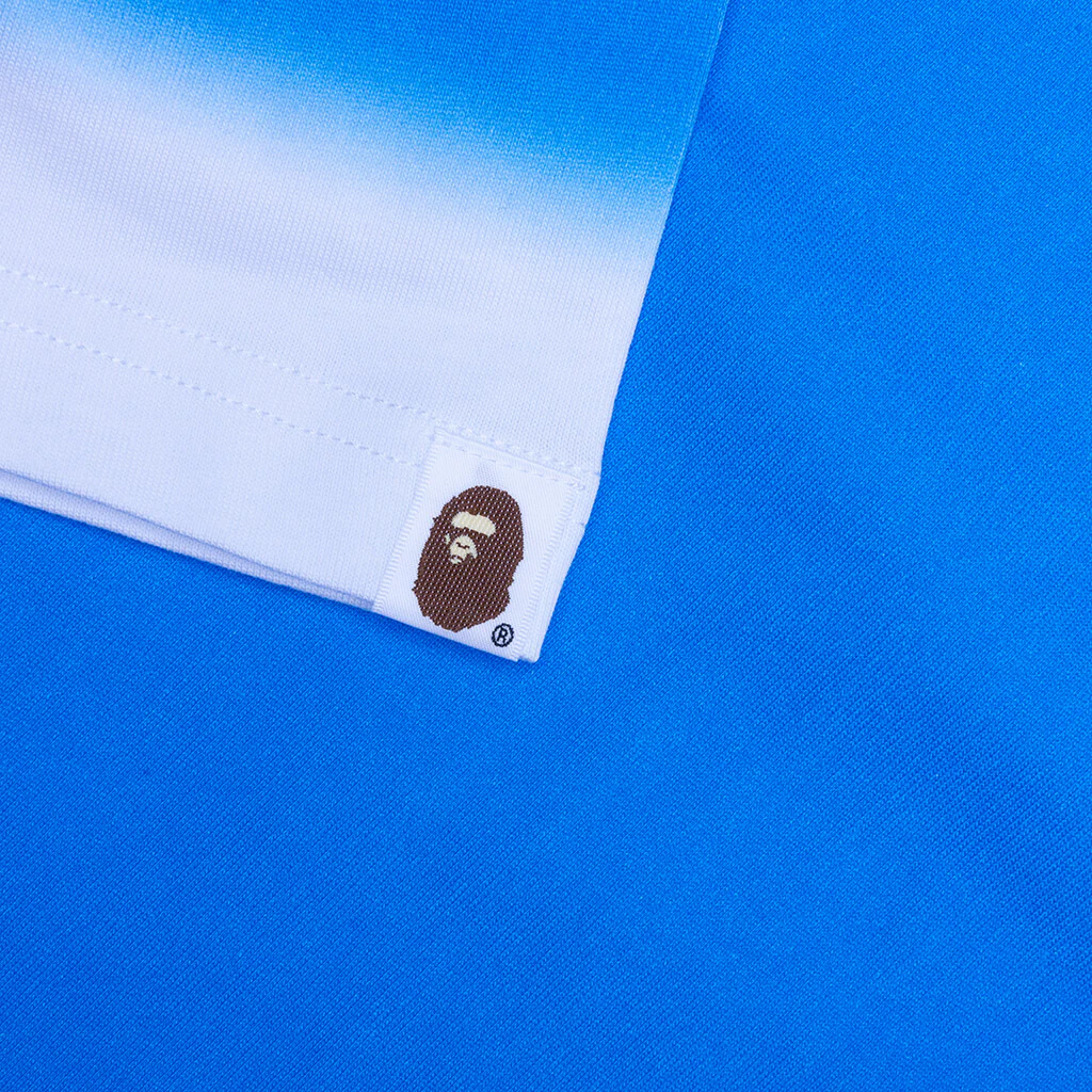 Spray Print Bathing Ape Logo Relaxed Fit Tee - Blue - Image 4