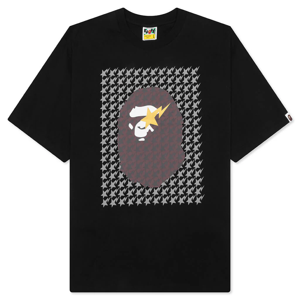 STA Houndstooth Ape Head Tee - Black/Brown