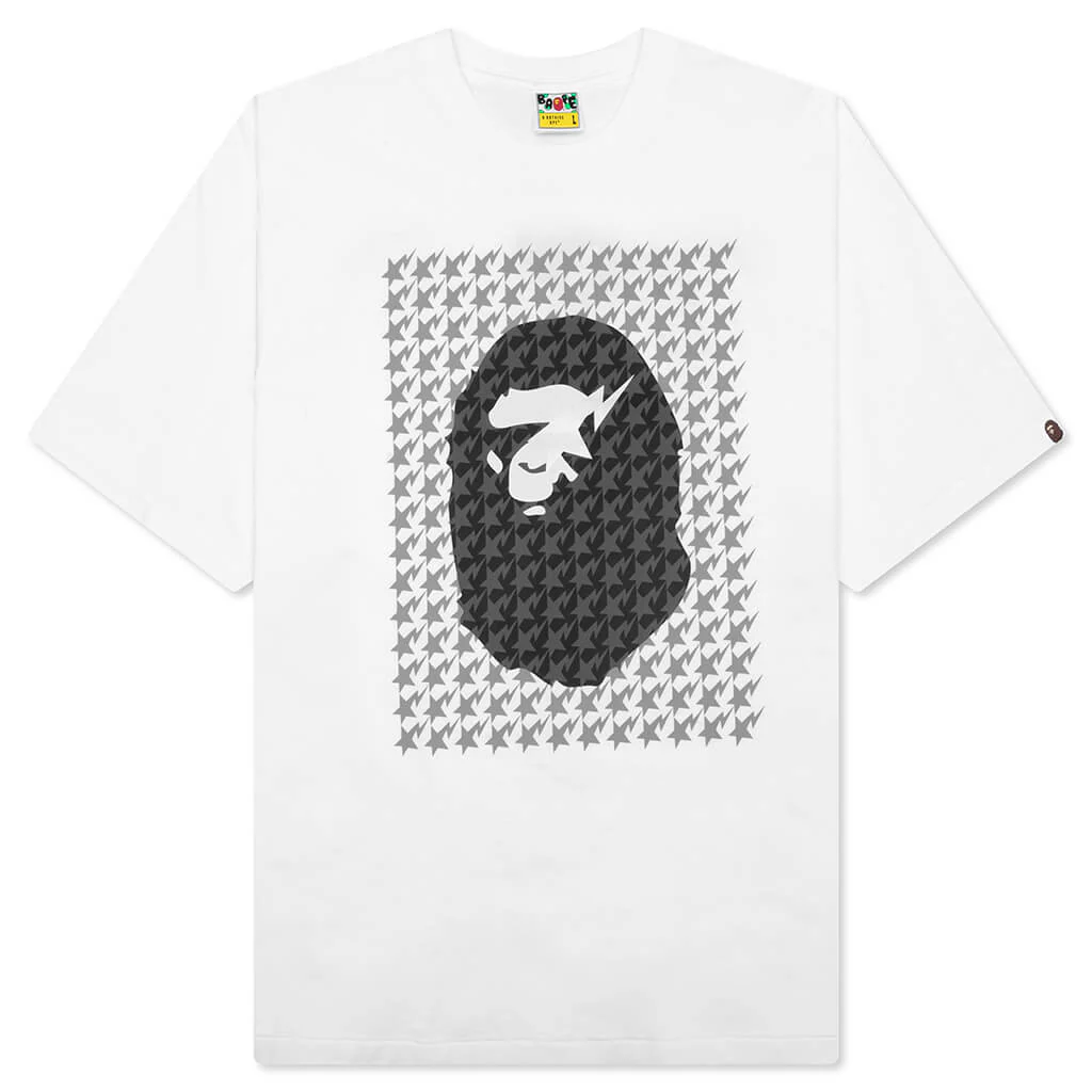 STA Houndstooth Ape Head Tee - White/Black