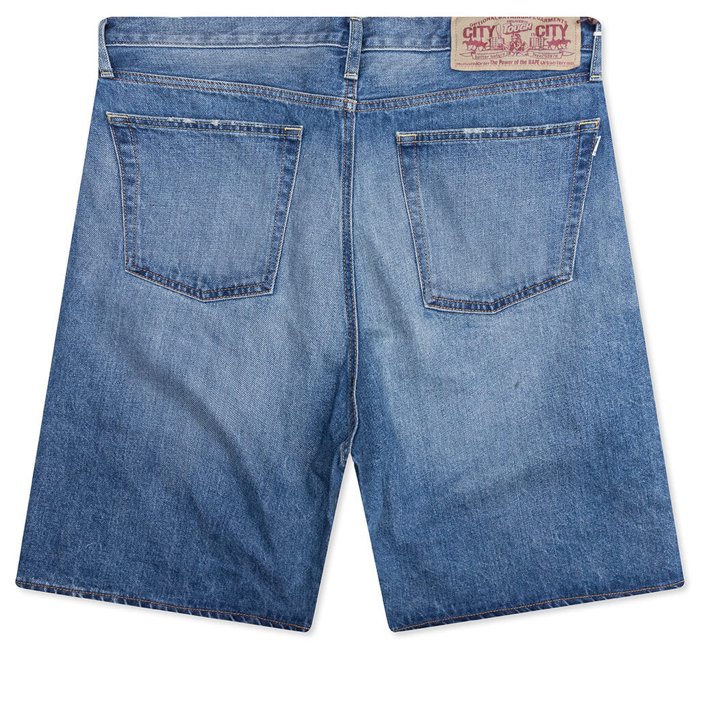 Twin STA Relaxed Fit Denim Shorts - Light Indigo - Image 2