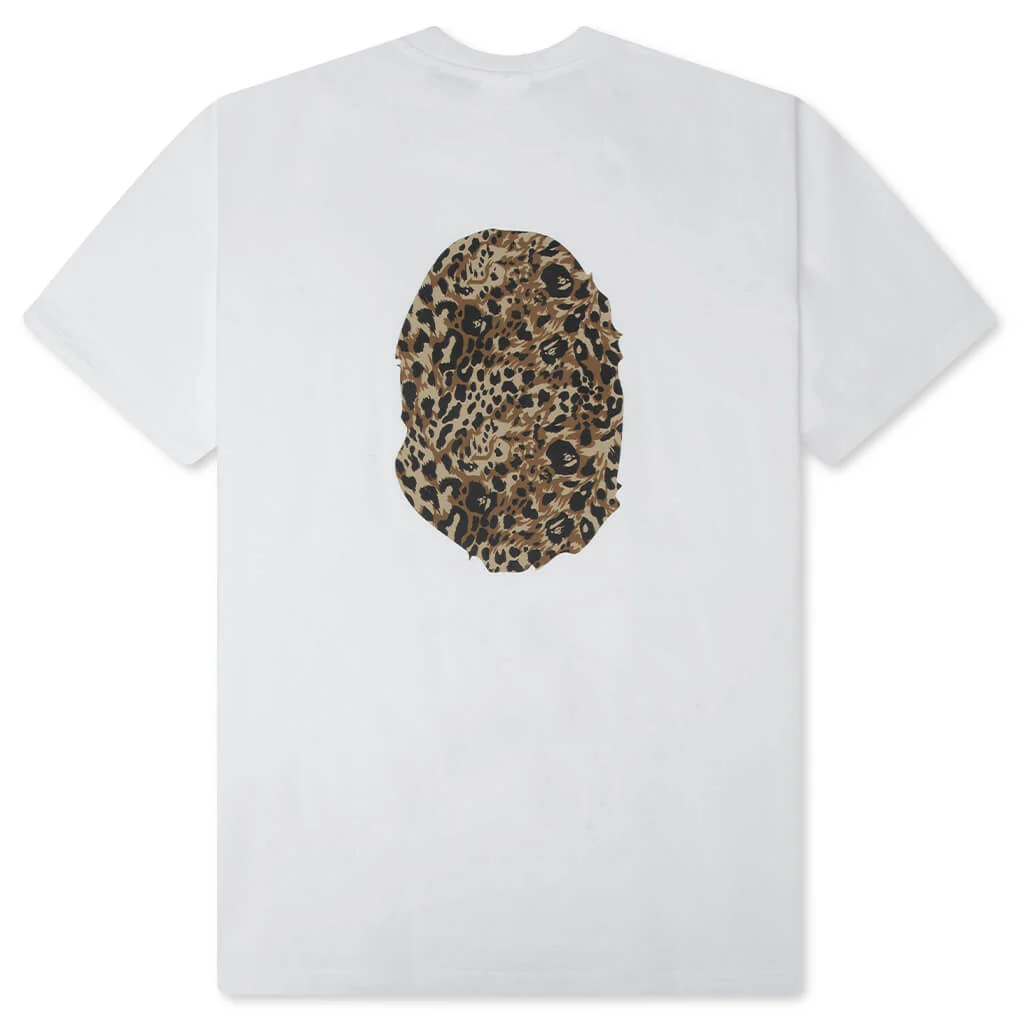Wild Leopard Pattern Ape Head Relaxed Fit Tee - White - Image 2