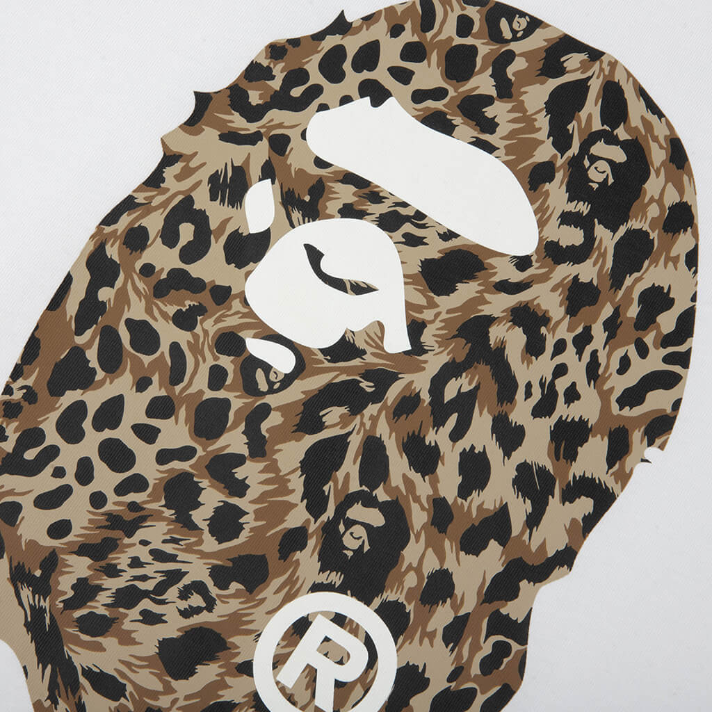Wild Leopard Pattern Ape Head Relaxed Fit Tee - White - Image 3