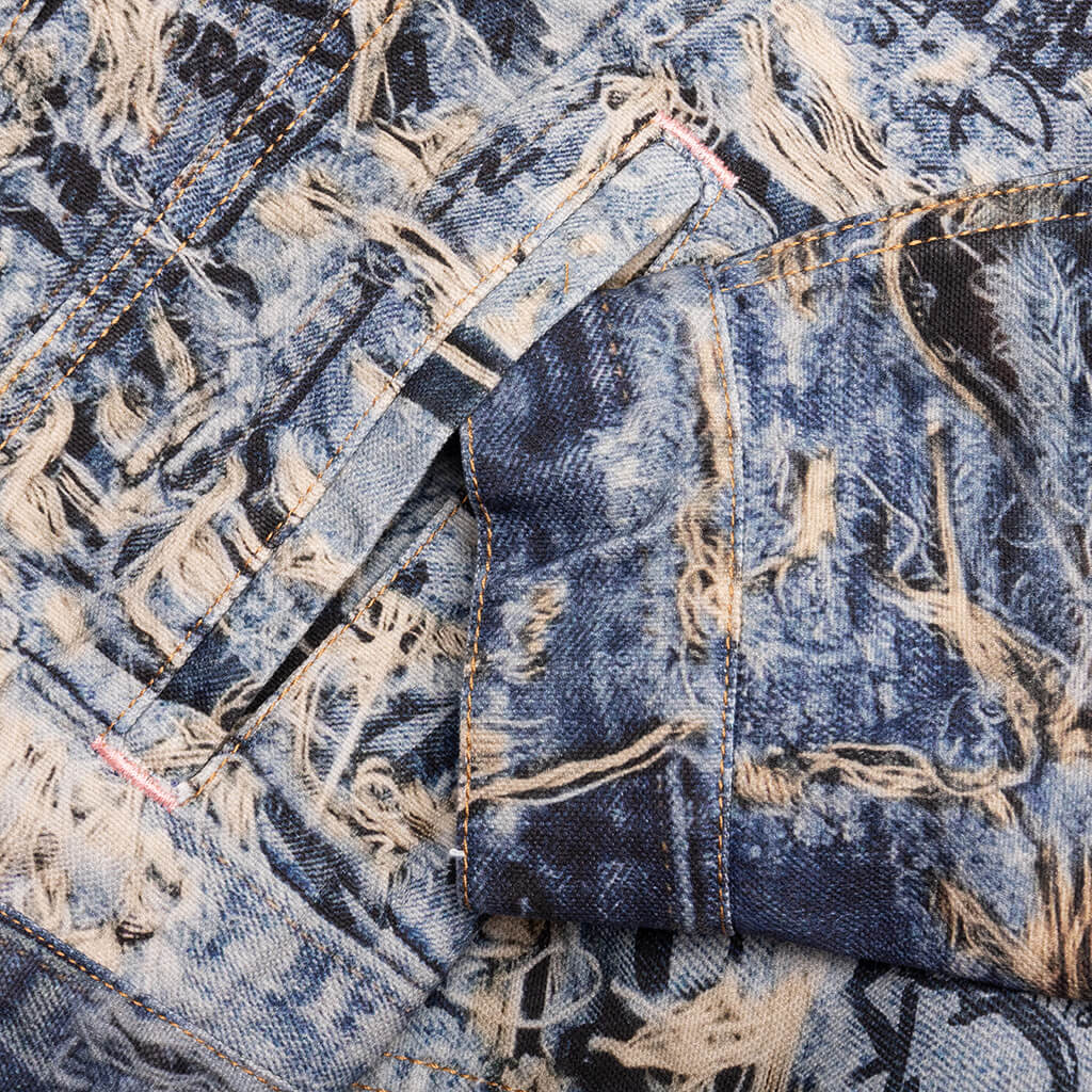 Scribble Denim Jacket - Mid Blue - Image 3