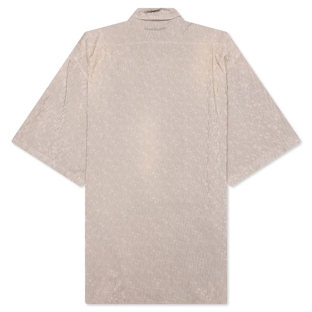 Monogram Button Up Shirt - Warm Grey - Image 2