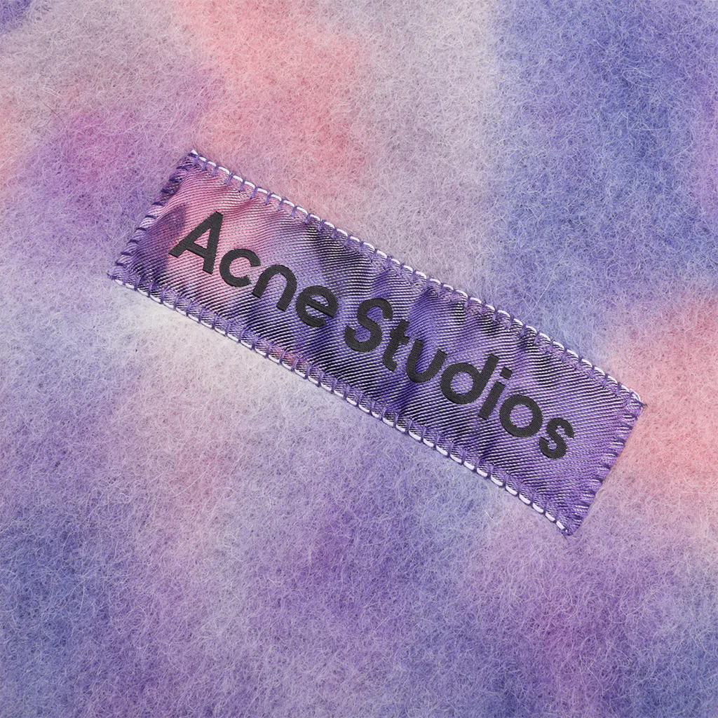 Tie-Dye Alpaca Wool Scarf - Lilac - Image 3
