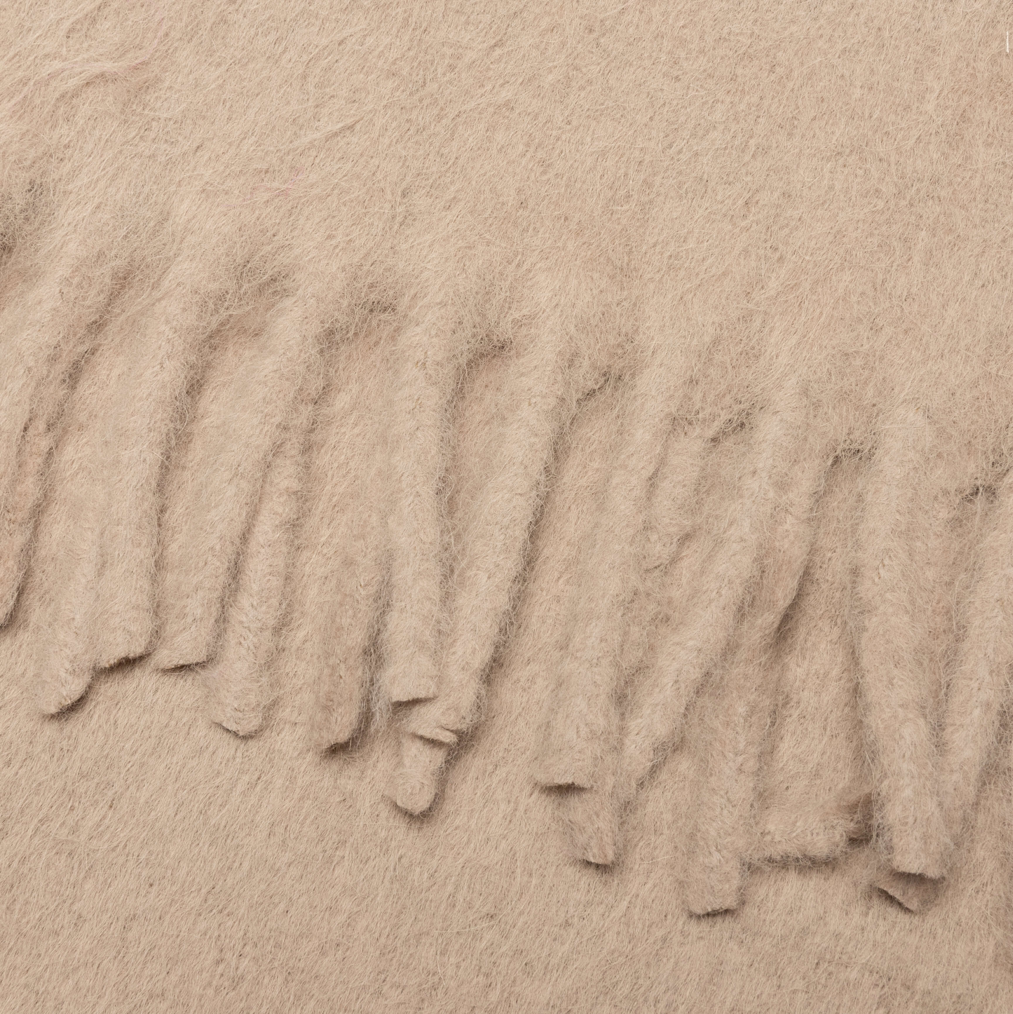Fringe Alpaca Scarf - Camel Beige - Image 3