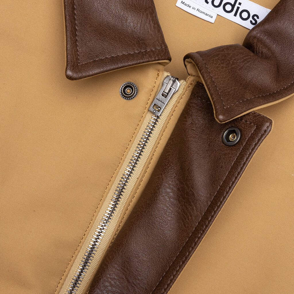 Double Cotton Satin Jacket - Sand Beige - Image 3
