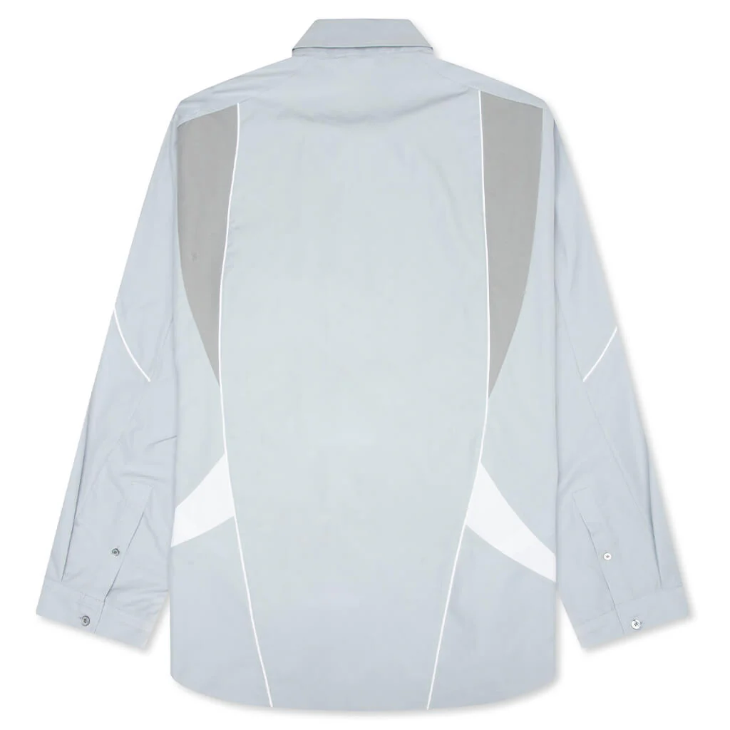 Embroidered Logo Button-Up Shirt - Cold Grey - Image 2