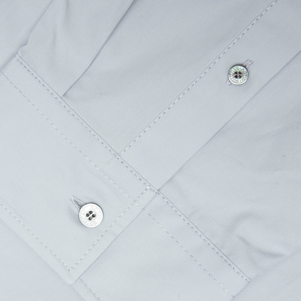 Embroidered Logo Button-Up Shirt - Cold Grey - Image 4