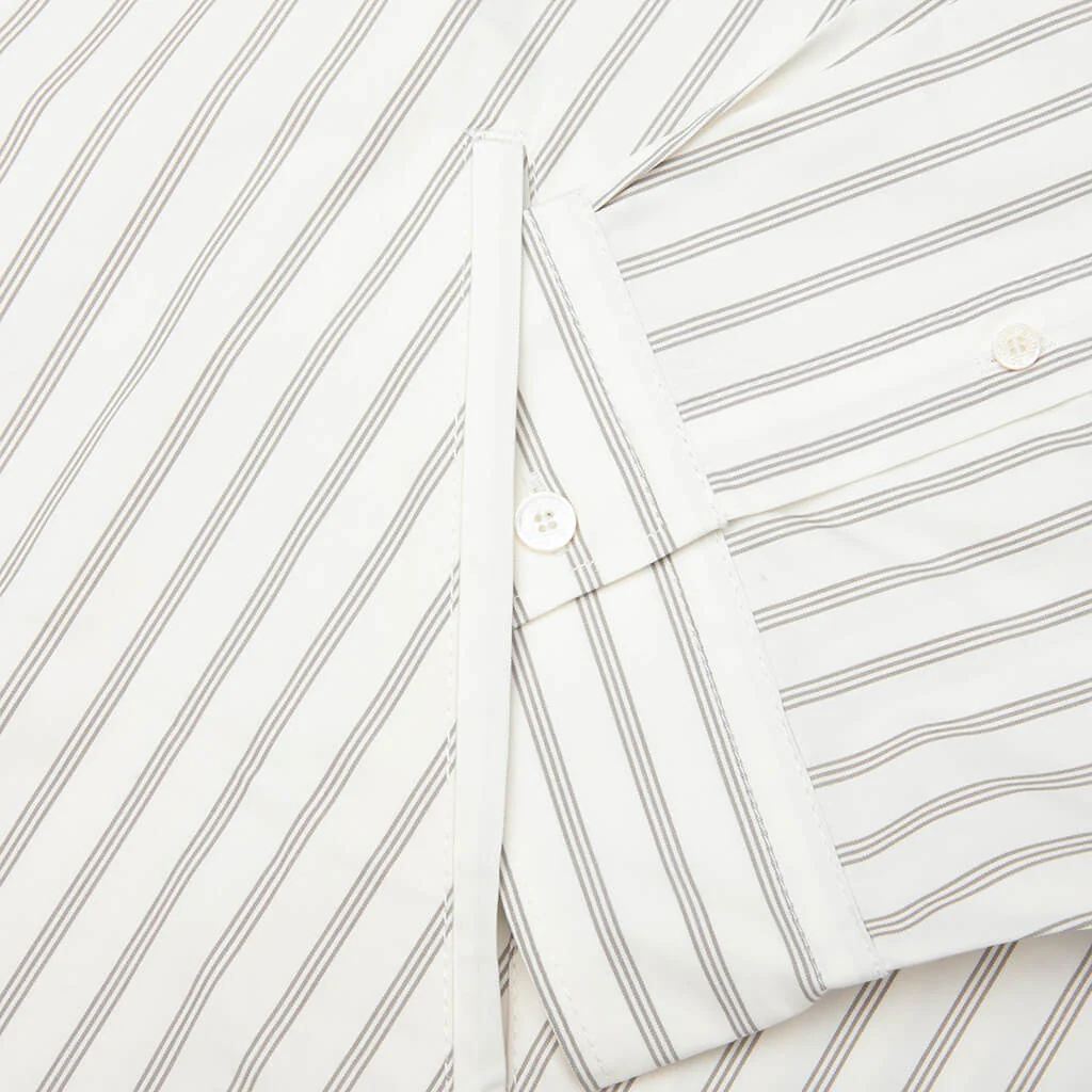 Double Sleeve Button-Up - Off-White/Grey - Image 4