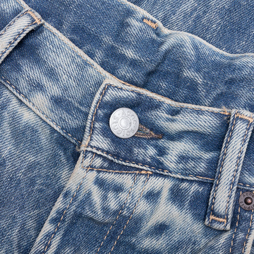 Mineral Dye Denim Shorts - Mid Blue - Image 3