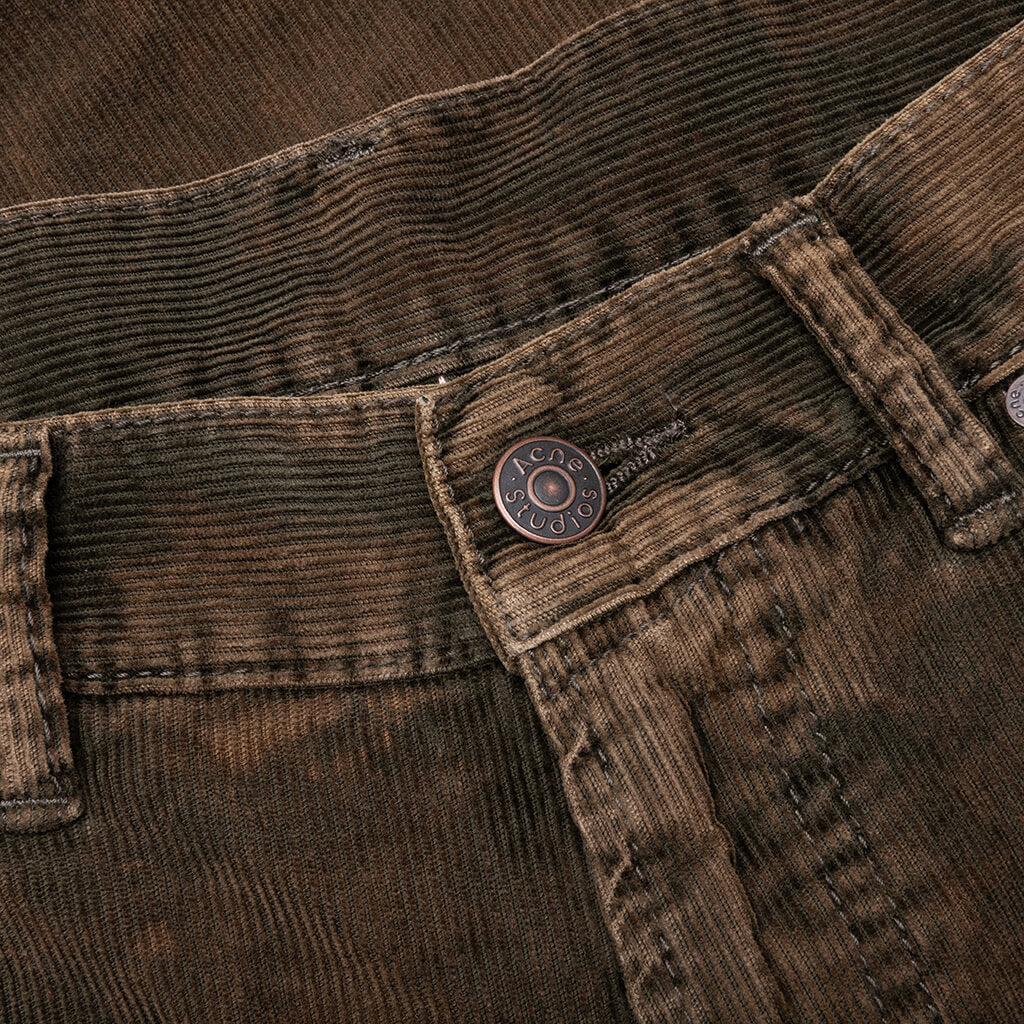 Stonewash Corduroy Trousers - Olive Green - Image 3