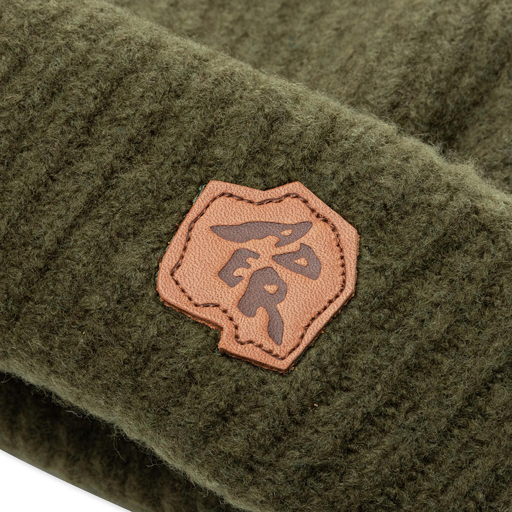 Ribbed Knit Beanie - Olive - Image 3