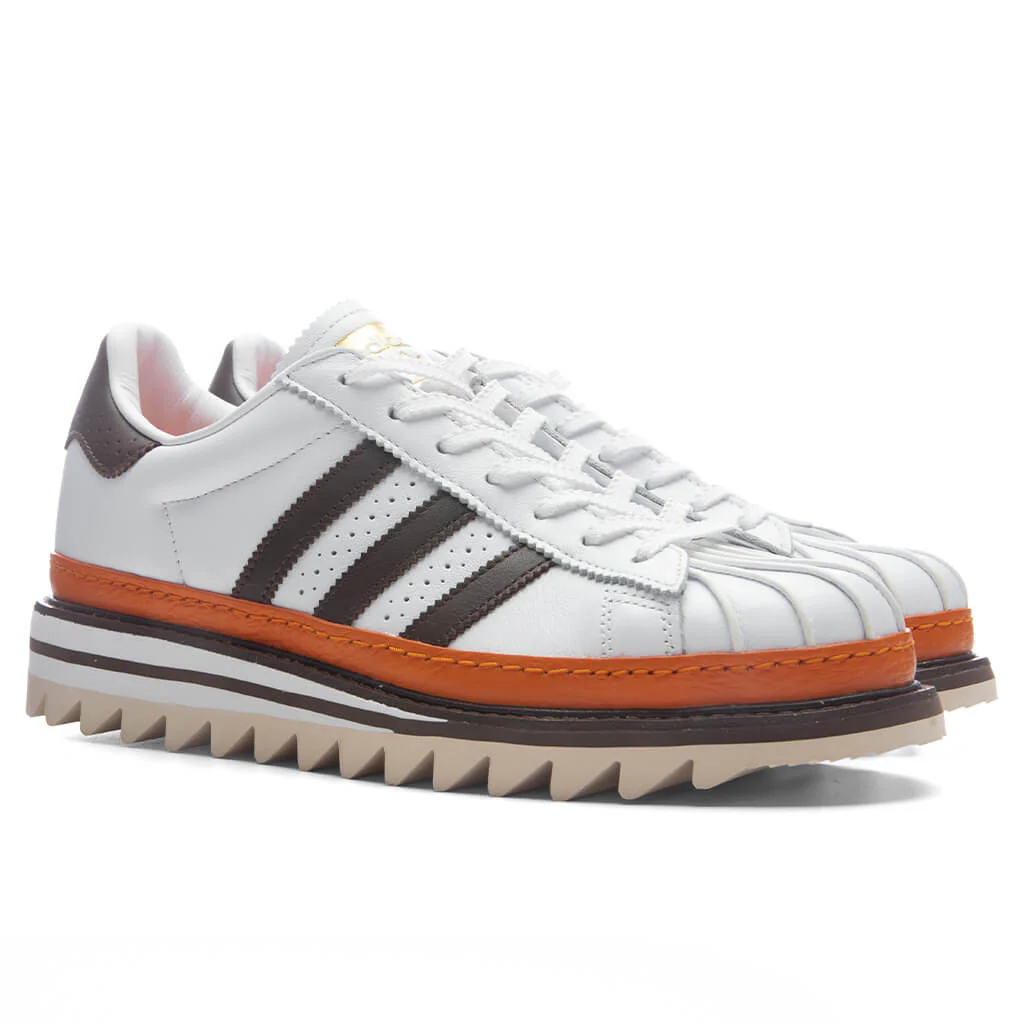 Adidas Originals x CLOT by Edison Chen Superstar 'Coffee' - Footwear White/Coffee/Unity Orange - Image 2