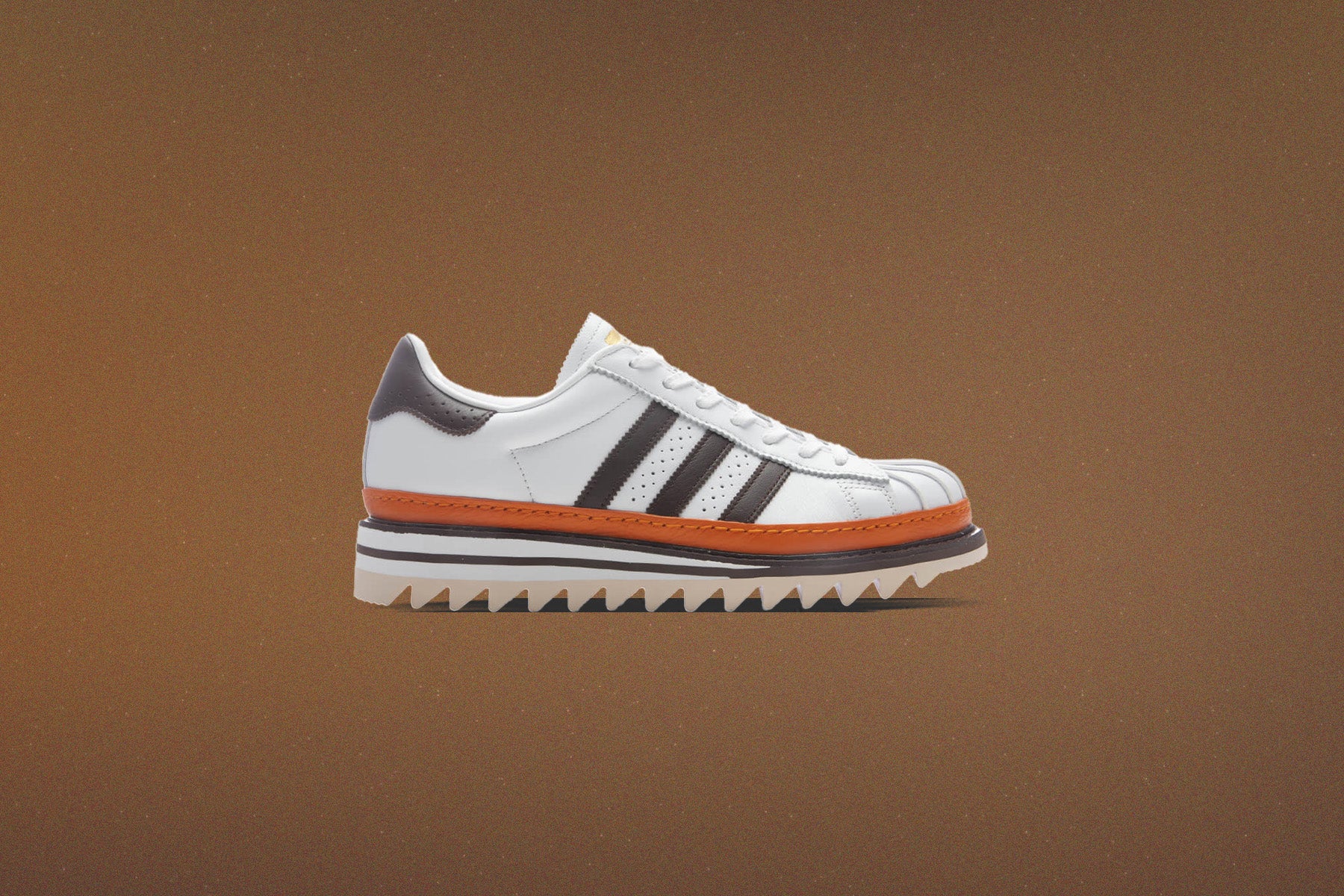 Adidas Originals x CLOT by Edison Chen Superstar 'Coffee' - Footwear White/Coffee/Unity Orange - Image 5