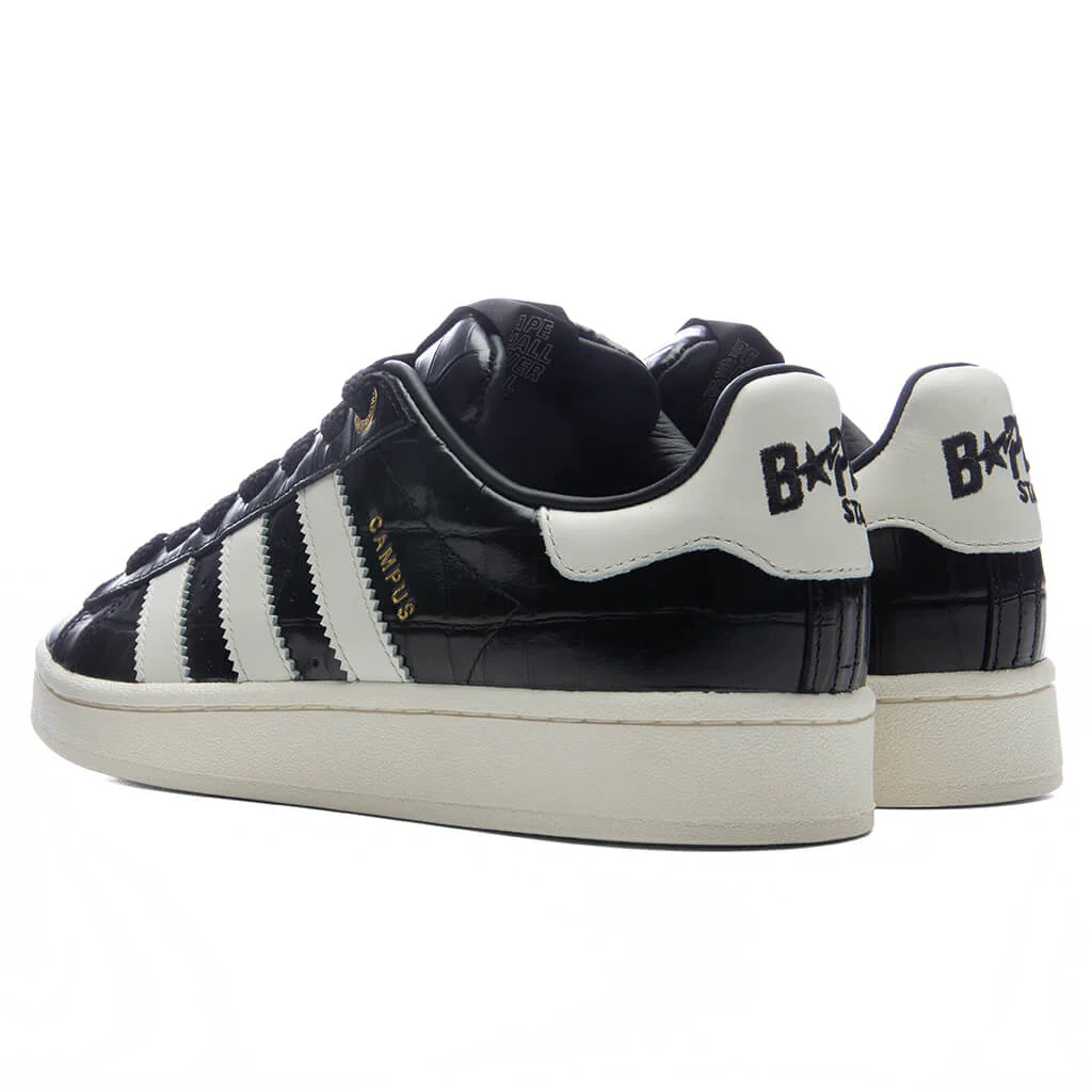 Adidas x BAPE Campus 00s - Core Black/Off White/ Gold Metallic - Image 3