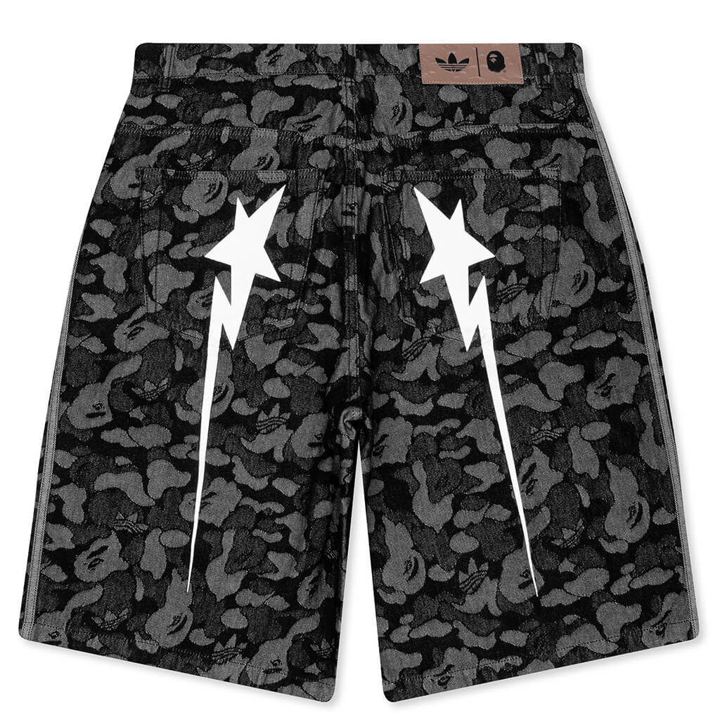 Adidas x BAPE Shark Denim Jorts - Black - Image 2