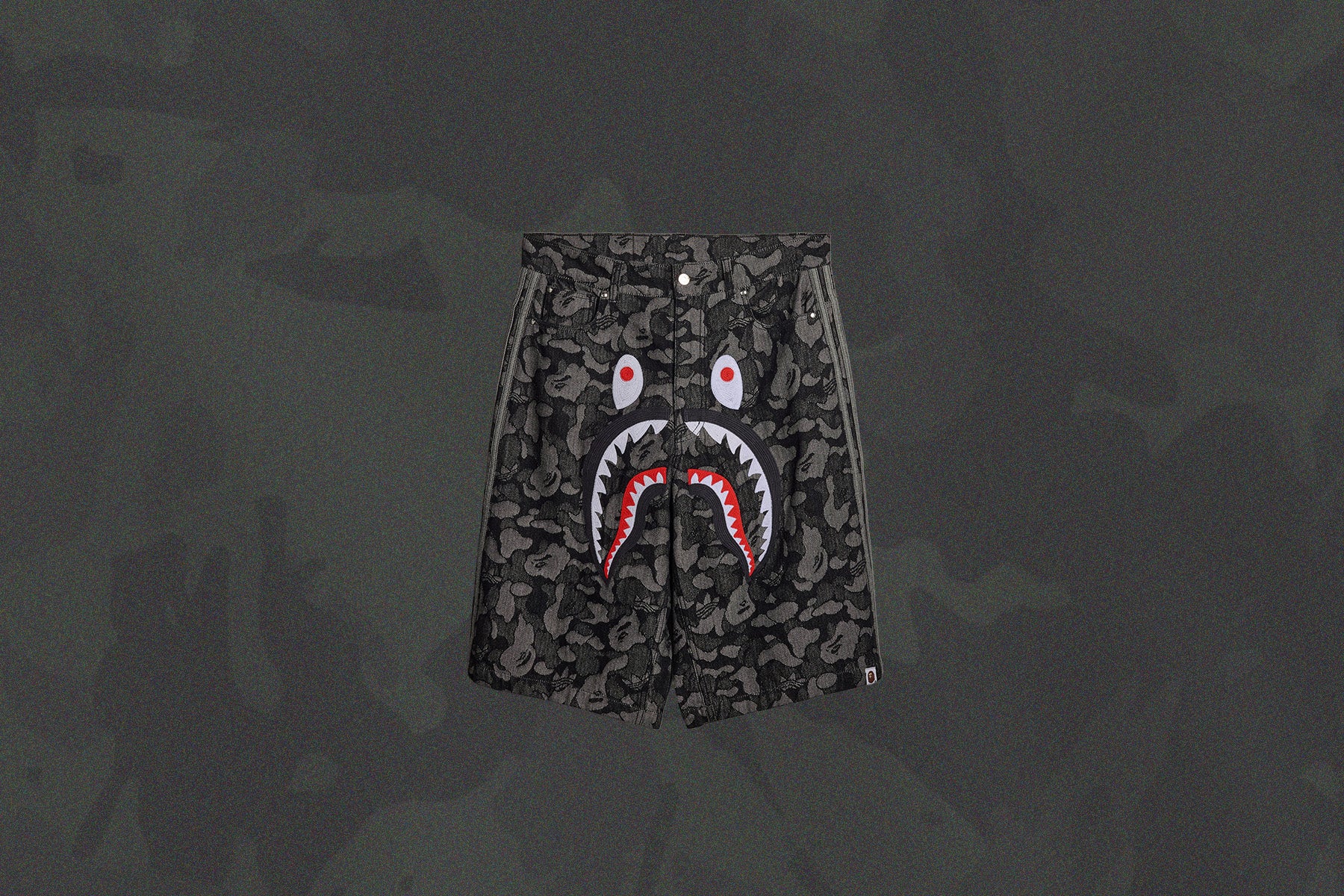 Adidas x BAPE Shark Denim Jorts - Black - Image 6