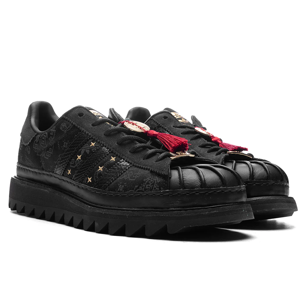 Adidas x CLOT Superstar 'Chinese New Year'  - Core Black/Carbon/Gold Metallic - Image 2
