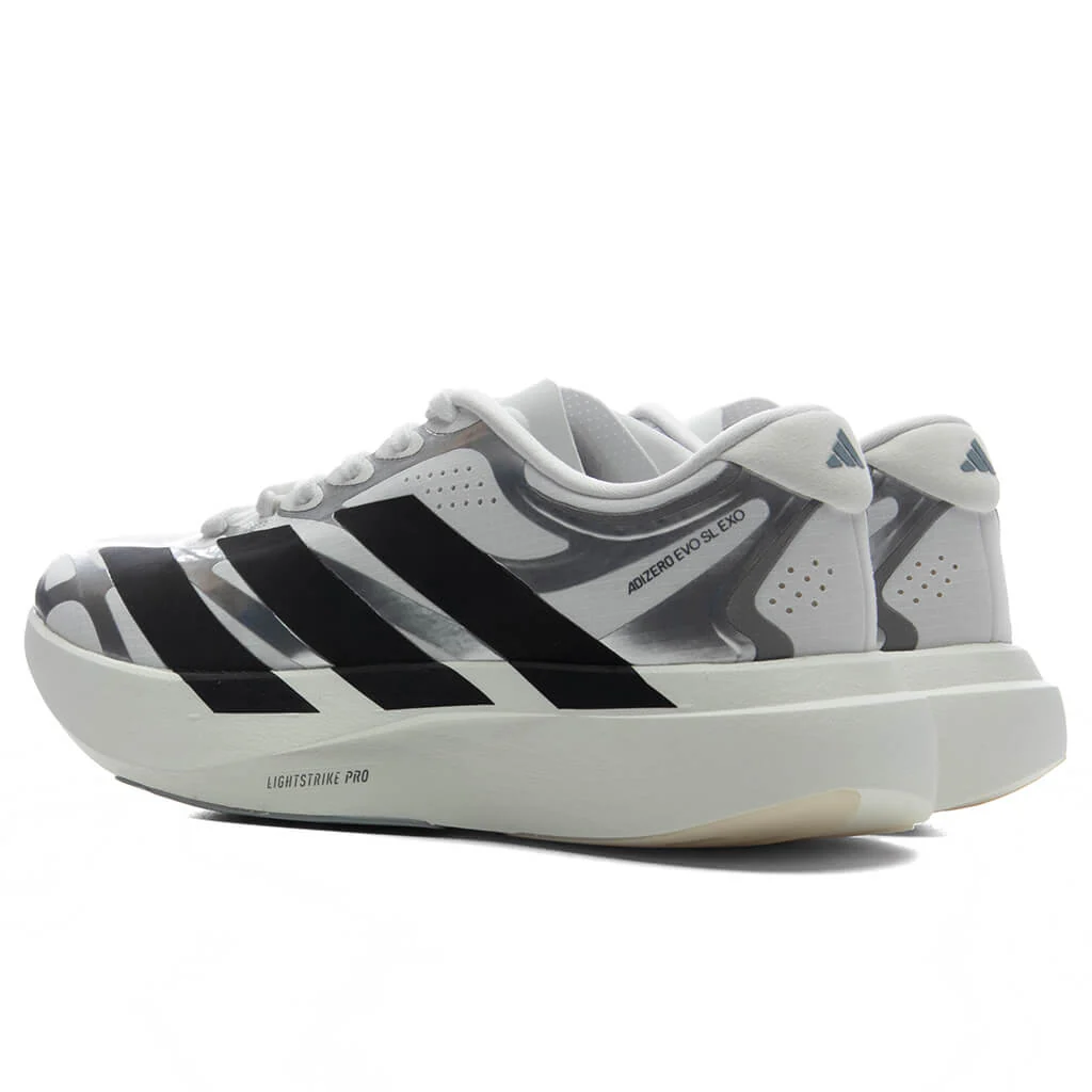 Women's Adizero Evo SL Exo - Footwear White/Core Black/Iron Metallic - Image 2
