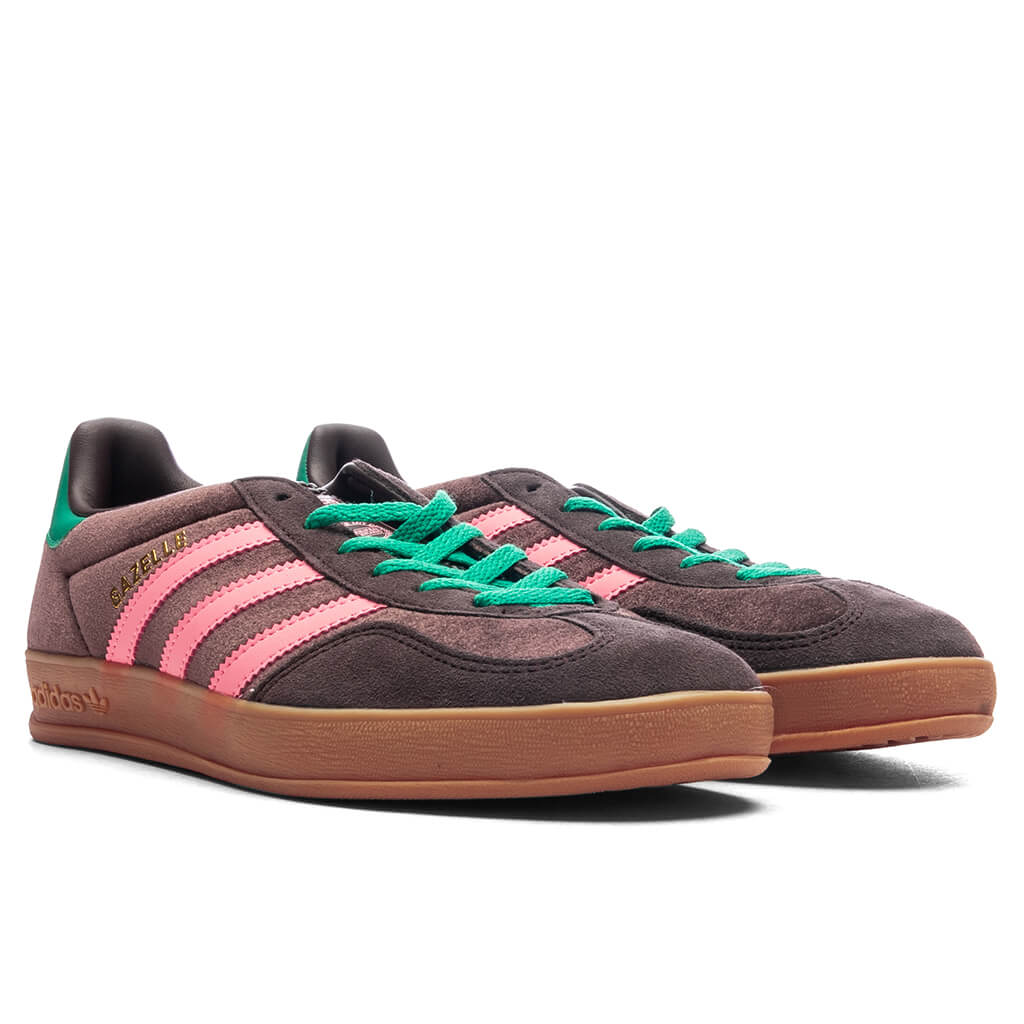 Women's Gazelle Indoor - Dark Brown/Pink Glow/Court Green - Image 2