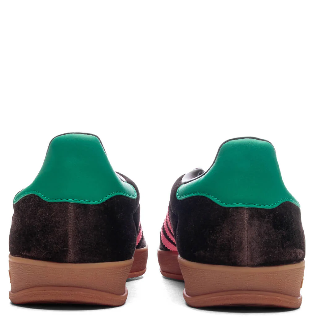 Women's Gazelle Indoor - Dark Brown/Pink Glow/Court Green - Image 4