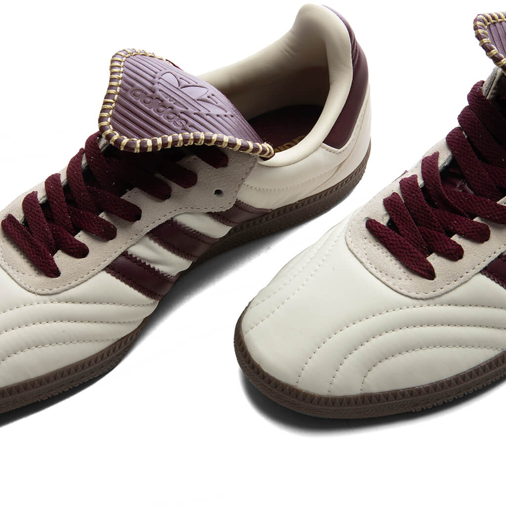 Womens Samba Long Tongue - Cream White/Maroon/Gold Metallic - Image 3