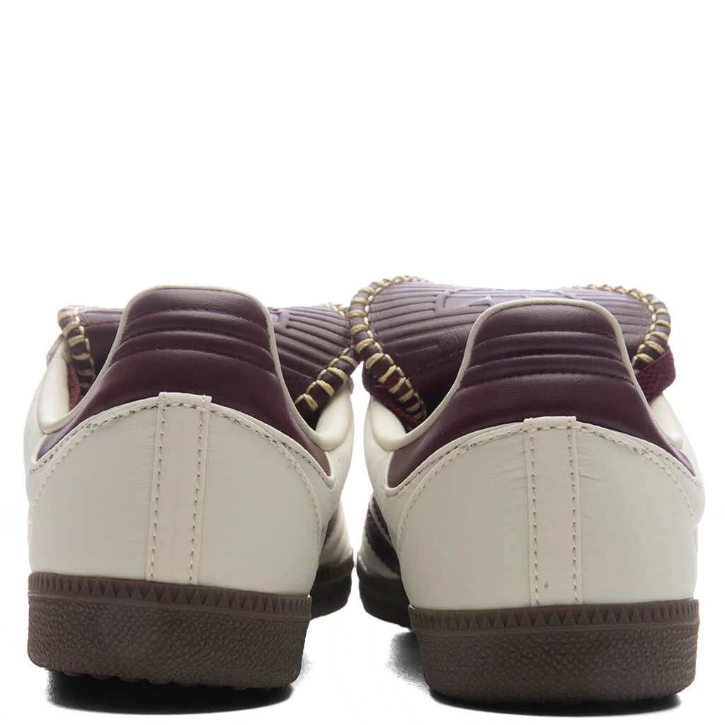 Womens Samba Long Tongue - Cream White/Maroon/Gold Metallic - Image 6