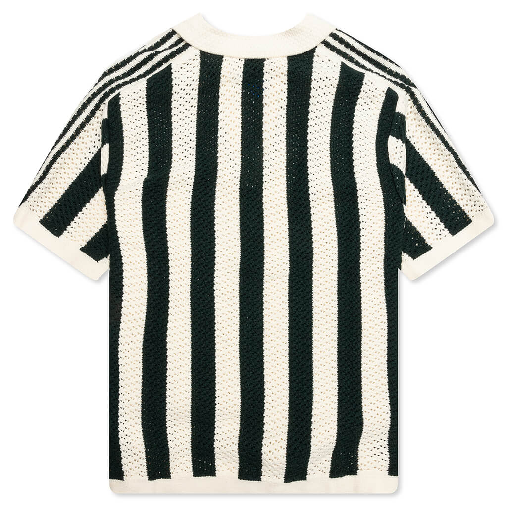 Adidas Originals x CLOT Knit Polo by Edison Chen - Green Night/Cream White - Image 2