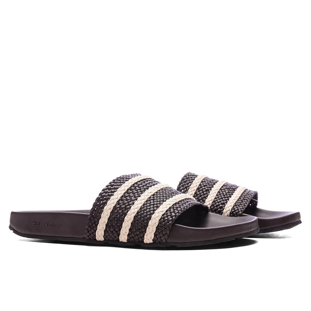 Adidas Originals x Wales Bonner Adilette - Dark Brown/Wonder White/Night Brown - Image 2