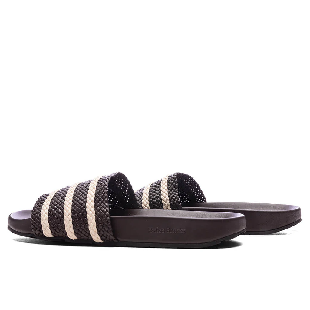 Adidas Originals x Wales Bonner Adilette - Dark Brown/Wonder White/Night Brown - Image 3