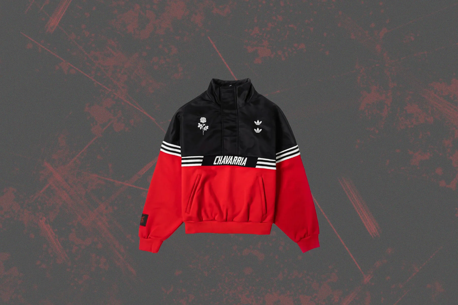 Adidas Originals x Willy Chavarria Half Zip - Black/Red - Image 2