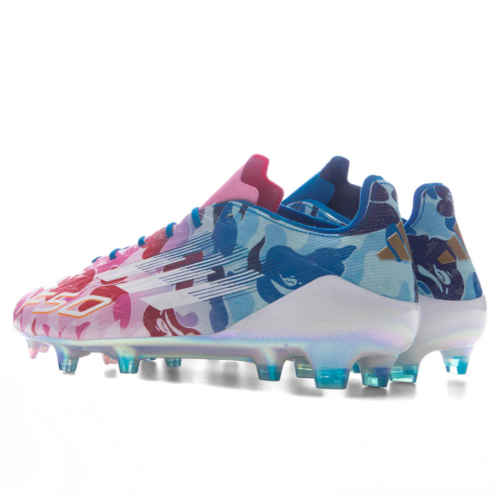 Adidas x BAPE F50 Elite Firm Ground Cleats - Clear Pink/Cloud White/Icey Blue - Image 3