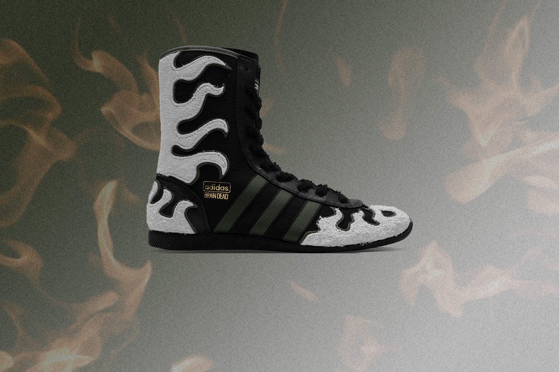 Adidas x Brain Dead Japan High - Core Black/Crystal White/Gold Metallic - Image 5