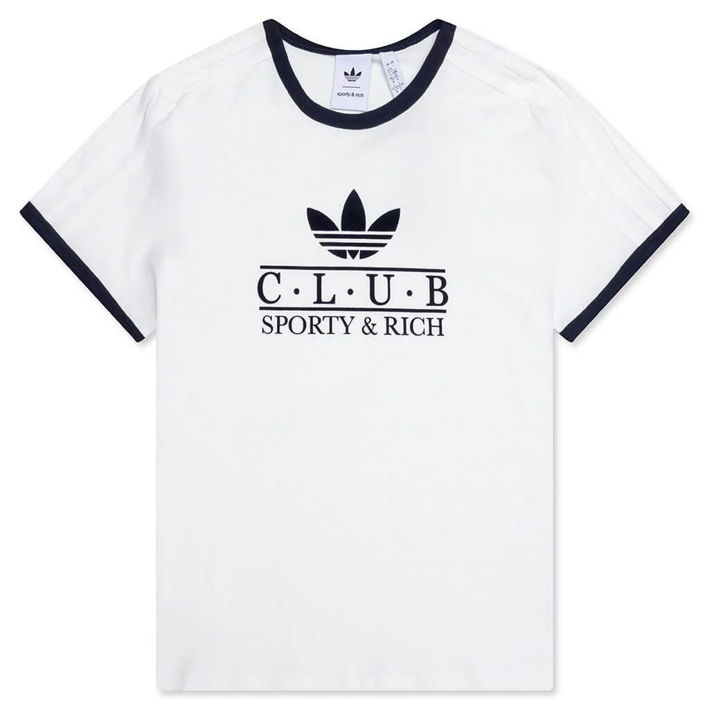 Women's Adidas x Sporty & Rich T-Shirt - Core White/Night Navy