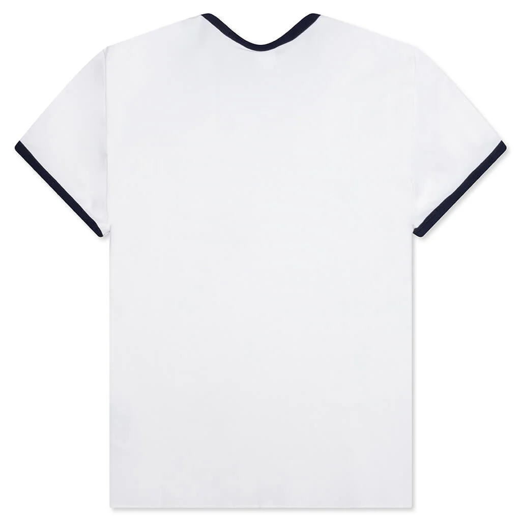 Women's Adidas x Sporty & Rich T-Shirt - Core White/Night Navy - Image 2